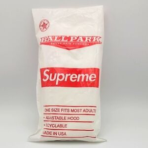 Supreme White and Red Ball Park Rain Poncho Unisex